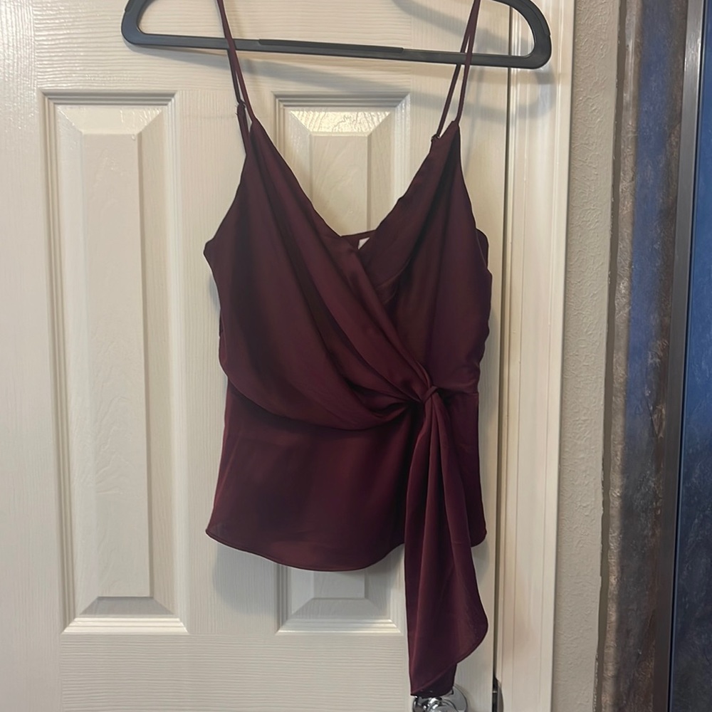 Maroon silky blouse